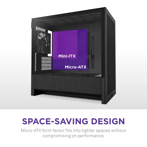 Корпус без блока питания/ Case NZXT H3 Flow (2025), Midi-Tower, TG, 1x120mm, 1xUSB-A 3.2 + 1xUSB-C 3.2, mATX, mITX Black NZXT