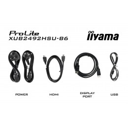 Монитор Iiyama 23.8" ProLite XUB2492HSU-B6 черный IPS LED 0.4ms 16:9 HDMI M/M матовая HAS Piv 250cd 178гр/178гр 1920x1080 100Hz DP FHD USB 4.9кг