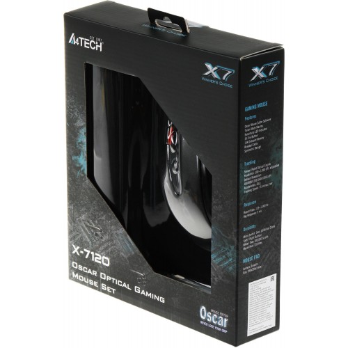 Мышь A4Tech X-7120 черный оптическая 2000dpi USB 7but (X-710BK+X7-200MP)
