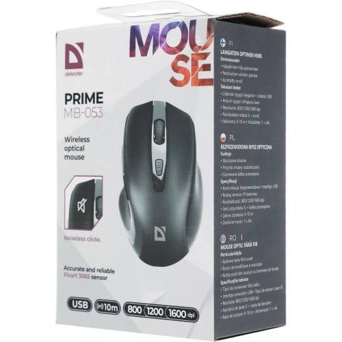 Мышь DEFENDER USB OPTICAL PRIME MB-053 BLACK 52053