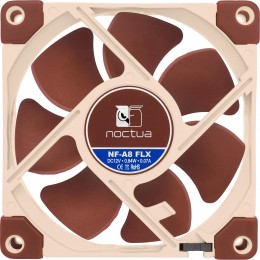 Кулер для корпуса/ Case Cooler Noctua NF-A8 FLX (80x80x25mm, 3-pin, 29.66CFM, 16.1dBA, 2000RPM, Beige/Brown)