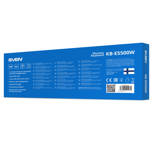 Беспроводная клавиатура SVEN KB-E5500W (2,4 GHz, 115кл.) Sven