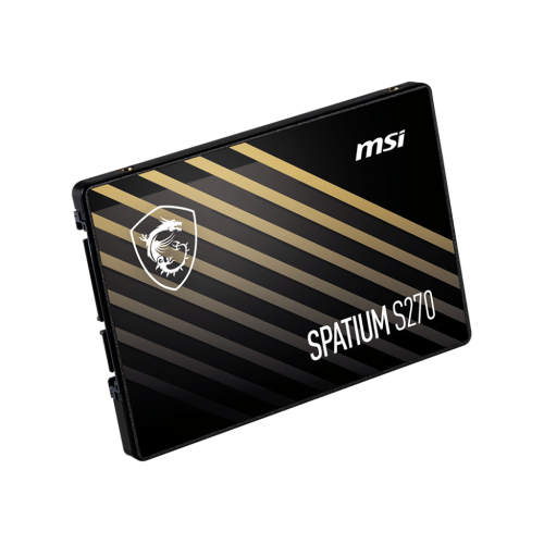MSI SSD SPATIUM S270, 960GB, 2.5" 7mm, SATA3, 3D TLC, R/W 500/450, IOPs 55 000/80 000, TBW 500, DWPD 0.28 (5 лет) MSI