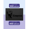 Твердотельный накопитель/ Kingston SSD A400, 480GB, 2.5" 7mm, SATA3, 3D TLC, R/W 500/450MB/s, TBW 160, DWPD 0.3 (36 мес) Kingston