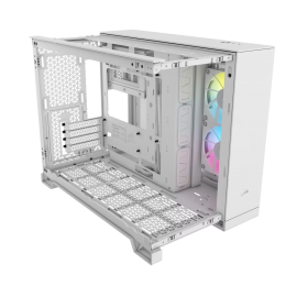 Корпус без блока питания/ Case Corsair iCUE LINK 2500X RGB, Midi-Tower, TG, 2x120mm RGB, 2xUSB-A 3.2, 1xUSB 3.2 Type-C, mATX, mITX White