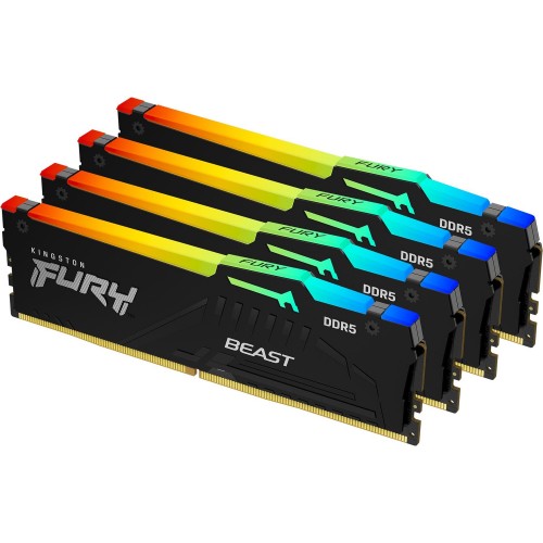 Память оперативная/ Kingston 64GB 6000MT/s DDR5 CL40 DIMM (Kit of 4) FURY Beast RGB XMP Kingston