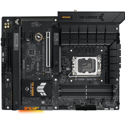 Материнская плата Asus TUF GAMING B760-PLUS WIFI для Intel 1700, 4xDDR5, ATX, 2.5G, RAID, HDMI, DP – идеальное решение для gamers и сборщиков ПК.
