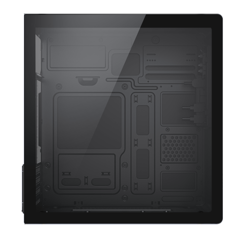 Корпус Foxline FL-728TG без блока питания, mATX, черный с USB 3.0, USB Type-C и ARGB подсветкой