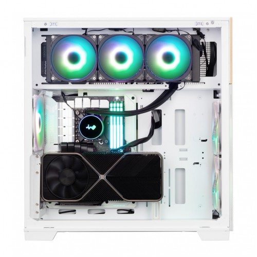 Корпус без блока питания/ Case InWin F5, Full-Tower, TG, 3x140mm ARGB, 2xUSB-A 3.0 + 1xUSB-C 3.2, E-ATX, ATX, mATX, mITX White In-Win