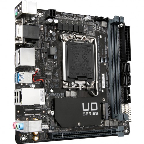 Материнская плата/ MB GIGABYTE INTEL H610 s1700, 2xDDR4(64GB), D-SUB/HDMI 1.4/2xDP, 1xPCIe 4.0x16, 1xLAN, 4xSATA 6Gb/s, 1xM.2, 2xUSB 3.2, 4xUSB 2.0, 1xPS/2, mini ITX