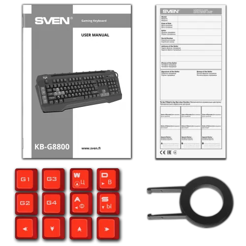 Игровая клавиатура SVEN KB-G8800: 109 клавиш, макросы, RGB-подсветка и звук. индикация для геймеров