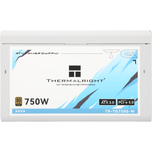 Блок питания ПК/ Power Supply Thermalright, 750W 80+ Gold (ATX, 3.0, PCIe 5.0, Non-modular, 1x24(20+4)pin, 1xCPU 8(4+4)pin, 2xPCIe*2 8(6+2)pin, 5xSATA3, 1x12+4pin (12VHPWR PCIe 5.0 12+4pin 600mm), 3xMOLEX4pin, Active, 120x120mm, 150x140x86mm, APFC, white)