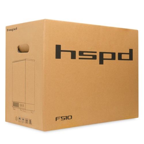 Корпус без блока питания/ Case HSPD F510, Panoramic Mid Tower, Black, TG, 0.5 SPCC, 3x120mm ARGB (Orbis F1) ATX, mATX, mITX 180/280/160mm 1x2.5", 1x3.5", 7xPCI 2xUSB-A 3.0 356x218x467mm HSPD