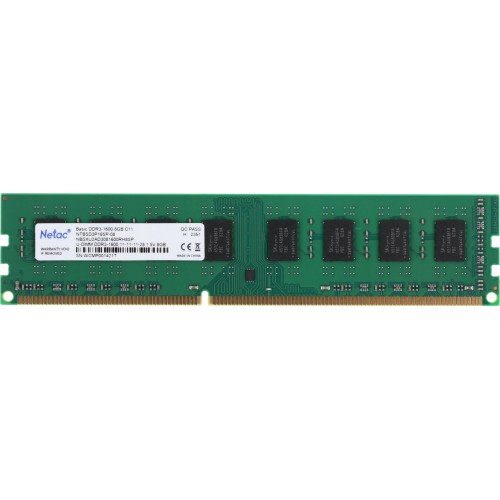 Память DDR3 8GB 1600MHz Netac NTBSD3P16SP-08: Высокопроизводительная DIMM 240-pin для вашего ПК