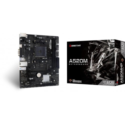 Материнская плата Biostar A520MHP для AMD AM4 - mATX, 2xDDR4, HDMI, 7.1 звук, RAID