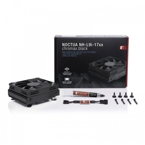 Кулер для процессора/ CPU Cooler Noctua NH-L9i chromax.black (59W, 4-pin PWM, 37mm, Al/Cu, 2x6mm, 1x92x92x14mm, 33.84CFM, 23.6dBA, 2500RPM, S: 1200/115x, Black)