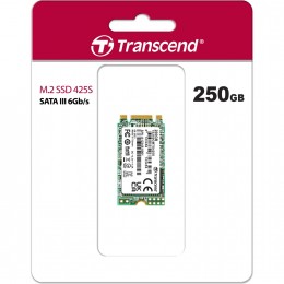 Твердотельный накопитель/ Transcend SSD 425S, 250GB, M.2(22x42mm), SATA3, 3D TLC, R/W 500/330MB/s, IOPs 40 000/75 000, TBW 90, DWPD 0.3 (12 мес.)