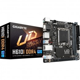 Материнская плата/ MB GIGABYTE INTEL H610 s1700, 2xDDR4(64GB), D-SUB/HDMI 1.4/2xDP, 1xPCIe 4.0x16, 1xLAN, 4xSATA 6Gb/s, 1xM.2, 2xUSB 3.2, 4xUSB 2.0, 1xPS/2, mini ITX