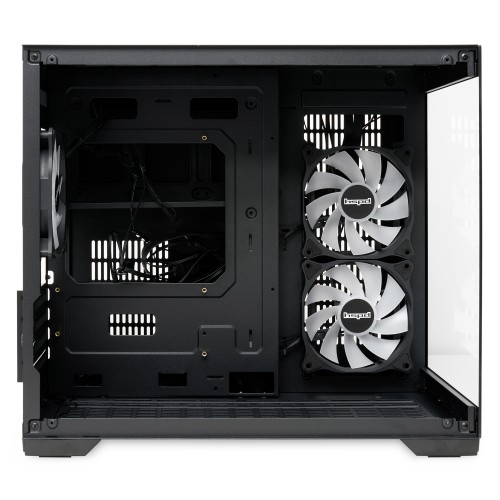 Корпус без блока питания/ Case HSPD F330, Panoramic Mini-tower, Black, TG, 0.5 SPCC, 3x120mm ARGB (FN027) mATX, mITX 160/400/200mm 1x2.5", 2x3.5", 4xPCI 1xUSB-C 3.0, 2xUSB-A1.0 428x280x375mm