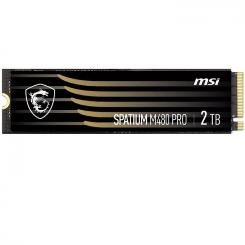MSI SSD SPATIUM M480 Pro, 2000GB, M.2(22x80mm), NVMe, PCIe 4.0 x4, 3D TLC, R/W 7400/7000, IOPs 1 000 000/1 000 000, DRAM buffer 2048MB, TBW 1400, DWPD 0.38 (5 лет) MSI