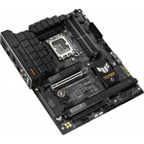 Материнская плата Asus TUF GAMING B760-PLUS WIFI для Intel 1700, 4xDDR5, ATX, 2.5G, RAID, HDMI, DP – идеальное решение для gamers и сборщиков ПК.