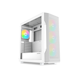 Корпус ПК без блока питания/ Case SAMA S40 White, Midi-Tower, TG, 4x120mm ARGB, 2xUSB 3.0 + 1xUSB 3.1 Type-C, ATX, mATX, mITX White
