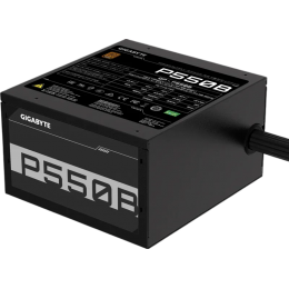 Блоки питания/ Power Supply Gigabyte GP-P550B, 550W 80+ Bronze (ATX, 2.31, Non-modular, 1x24(20+4)pin, 1x4+4-pin CPU, 3xMolex, 2x6+2-pin PCIe, 6xSATA3, Active, 120x120mm, 150x140x86mm, APFC, black)