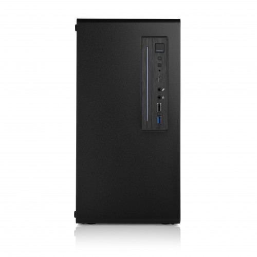 Корпус Foxline FL-728TG без блока питания, mATX, черный с USB 3.0, USB Type-C и ARGB подсветкой