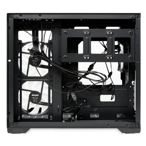 Корпус без блока питания/ Case HSPD F330, Panoramic Mini-tower, Black, TG, 0.5 SPCC, 3x120mm ARGB (FN027) mATX, mITX 160/400/200mm 1x2.5", 2x3.5", 4xPCI 1xUSB-C 3.0, 2xUSB-A1.0 428x280x375mm