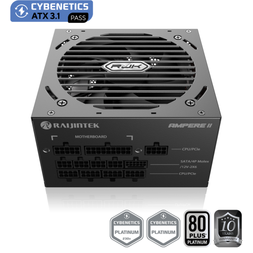 Блок питания Raijintek AMPERE II 1000W 80+ Platinum: Полностью модульный ATX PSU с поддержкой PCIe 5.1 и активной PFC
