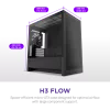 Корпус без блока питания/ Case NZXT H3 Flow (2025), Midi-Tower, TG, 1x120mm, 1xUSB-A 3.2 + 1xUSB-C 3.2, mATX, mITX Black NZXT