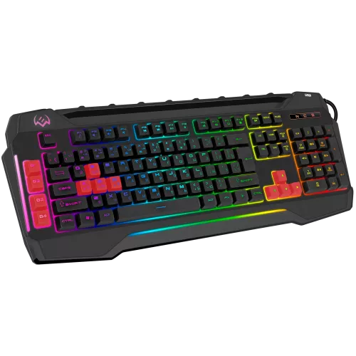 Игровая клавиатура SVEN KB-G8800: 109 клавиш, макросы, RGB-подсветка и звук. индикация для геймеров