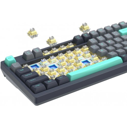 Клавиатура A4Tech FS300 PANDA ROCK: Механическая Игровая Клавиатура с LED Подсветкой и USB Подключением (Чёрный/Серый, 1.8м)