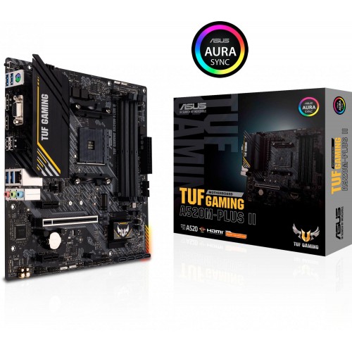 Материнская плата Asus TUF GAMING A520M-PLUS II для AMD: mATX, 4xDDR4, HDMI, DP, 7.1 звук