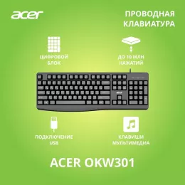 Клавиатура/ Клавиатура Acer OKW301 USB black