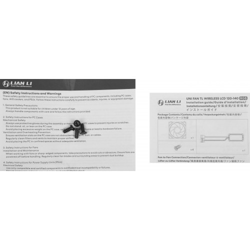 Вентилятор Lian-Li Uni Fan TL Wireless LCD 120 ARGB - Белый, 4-pin, 27дБ для корпуса
