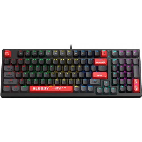 Механическая клавиатура A4Tech S98 RED для геймеров с LED подсветкой и USB подключением (1.8м)