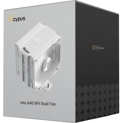 Кулер для процессора Ocypus Iota A40 WH с двойным вентилятором – мощность 220W, LED-индикация температуры, совместимость с AM5/AM4