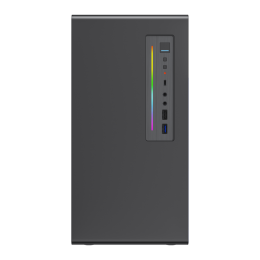 Корпус без блока питания/ Case Foxline FL-728TG, mATX, TG, 1xUSB3.0+1xUSB2.0+1xType-C(USB2.0)+1xARGB strip on front, Black
