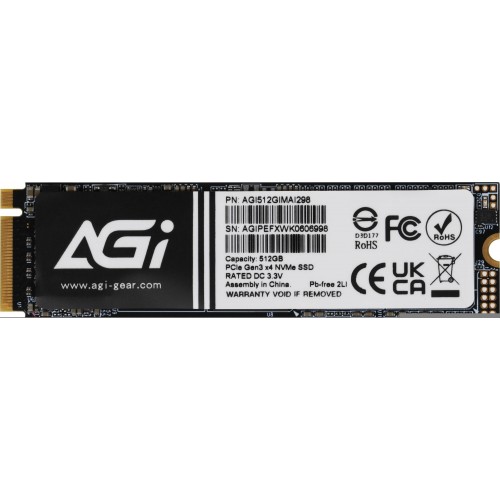 Твердотельный накопитель AGI PCIe 3.0 x4 512GB M.2 2280 - Высокая скорость и надежность для вашего ПК