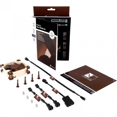 Кулер для корпуса/ Case Cooler Noctua NF-A8 FLX (80x80x25mm, 3-pin, 29.66CFM, 16.1dBA, 2000RPM, Beige/Brown)
