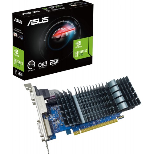 Купить видеокарту Asus GT 710 2Gb GDDR5 - NVIDIA GeForce, PCI-E 2.0, низкопрофильная, DVI/HDMI/CRT, идеальна для офисных ПК