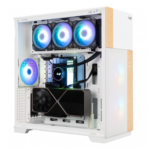 Корпус без блока питания/ Case InWin F5, Full-Tower, TG, 3x140mm ARGB, 2xUSB-A 3.0 + 1xUSB-C 3.2, E-ATX, ATX, mATX, mITX White In-Win