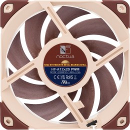Кулер для корпуса/ Case Cooler Noctua NF-A12x25 PWM (120x120x25mm, 4-pin PWM, 60.09CFM, 22.6dBA, 2000RPM, Beige/Brown)