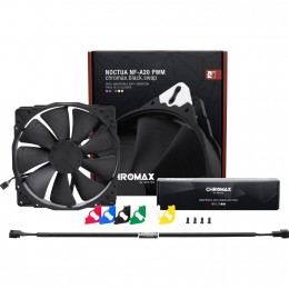 Кулер для корпуса/ Case Cooler Noctua NF-A20 PWM chromax.black.swap (200x200x30mm, 4-pin PWM, 86.46CFM, 18.1dBA, 800RPM, Black)