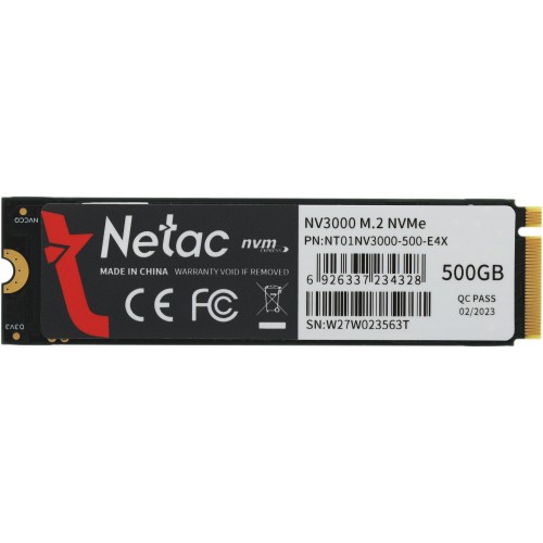 Купить твердотельный накопитель Netac PCIe 3.0 x4 500GB NT01NV3000-500-E4X M.2 2280 для высокой производительности системы