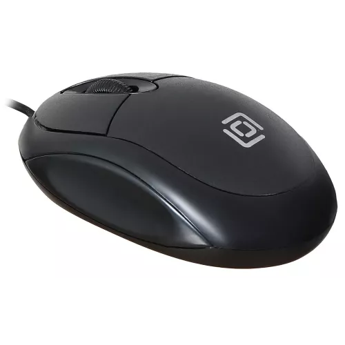 Оптическая мышь Оклик 105S черная 800dpi с USB для ноутбука - 3 кнопки (400941)