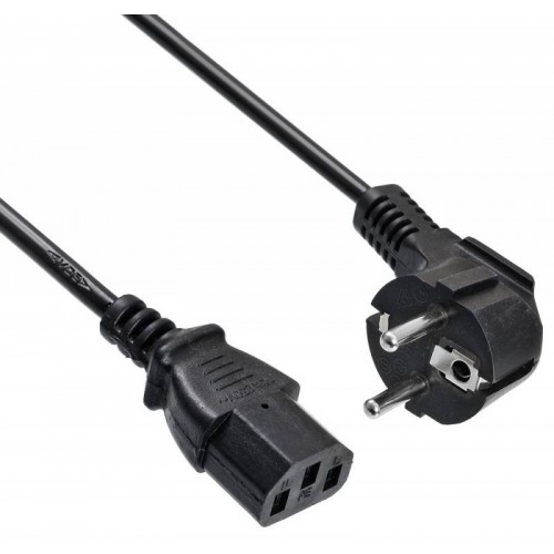 Кабель Buro BU-PCAB-ZP IEC C13 Евровилка угловой 1.8м черный (пакет)