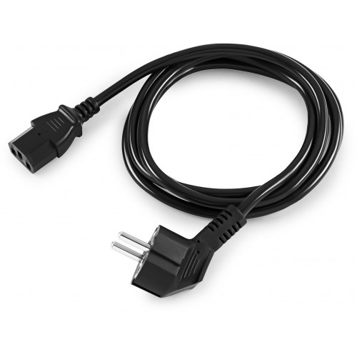 Кабель Buro BU-PCAB-ZP IEC C13 Евровилка угловой 1.8м черный (пакет)