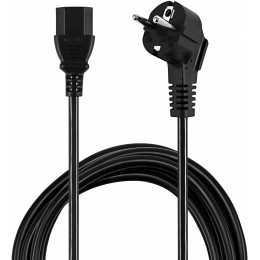 Кабель Buro BU-PCAB-ZP IEC C13 Евровилка угловой 1.8м черный (пакет)